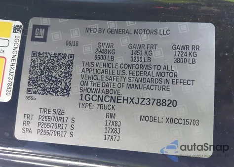 2018 Chevrolet Silverado 1500 Ls from USA, damaged, VIN 1GCNCNEHXJZ378820